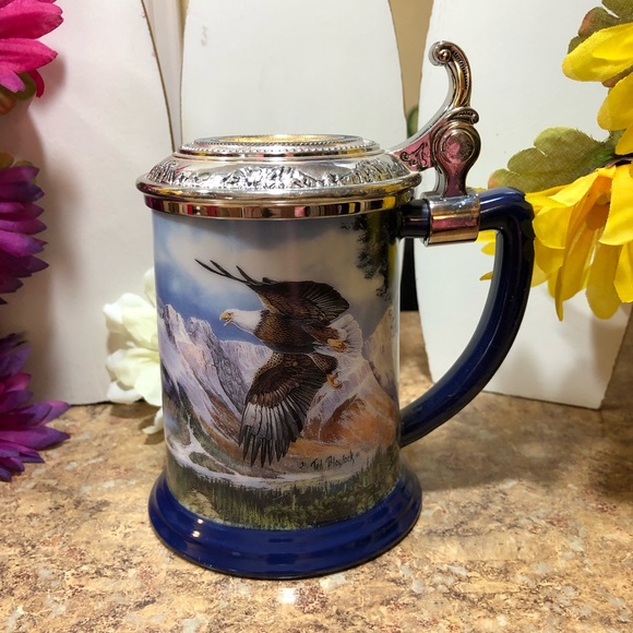 Franklin Mint "Eagle Of The Last Frontier" Beer Stein W/Lid By Ted Blaylock - Picture 1 of 11